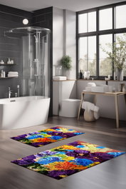 Mijölnir Juego de 2 Alfombrillas de Baño CT-5139 Multicolor